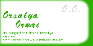 orsolya ormai business card